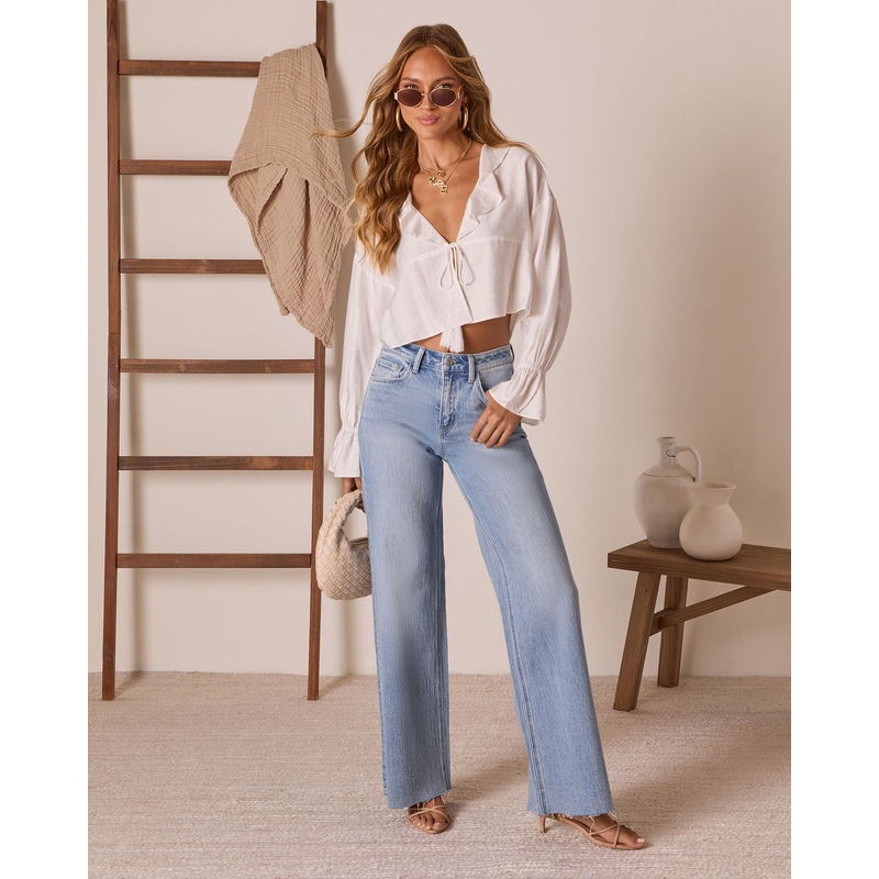 Salted Romance Front Tie Ruffle Top