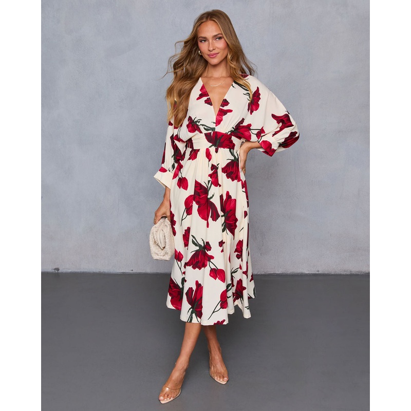 Sweet For You Kimono Sleeve Midi Dress