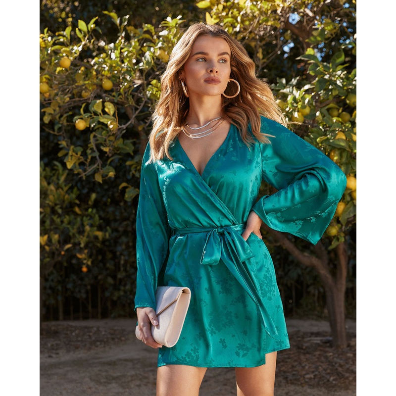 Amy Satin Tie Waist Mini Dress