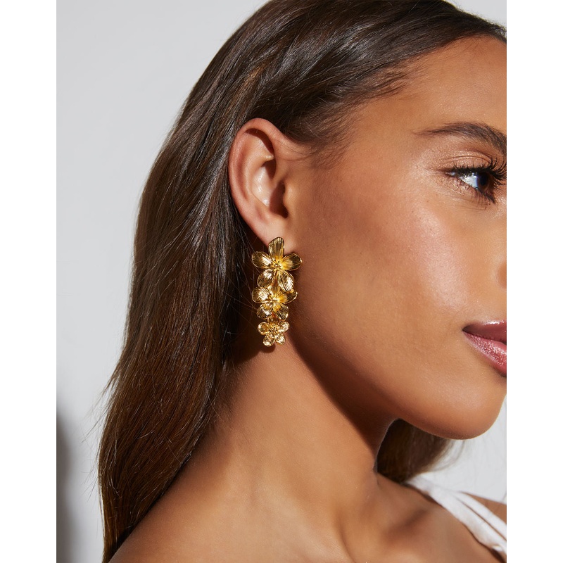 Blooming Orchid Floral Drop Earrings
