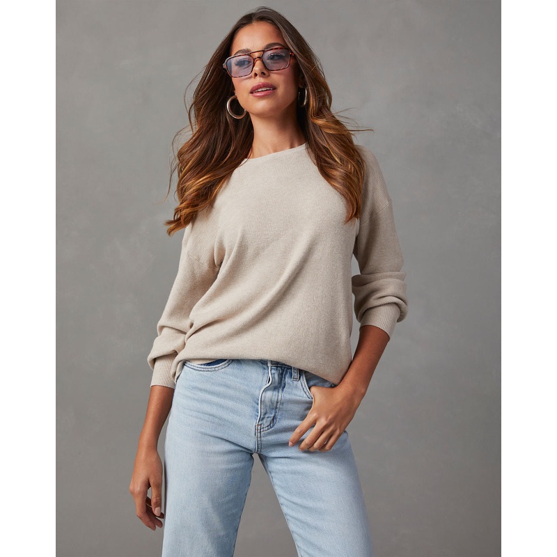 Coralee Waffle Knit Long Sleeve Top