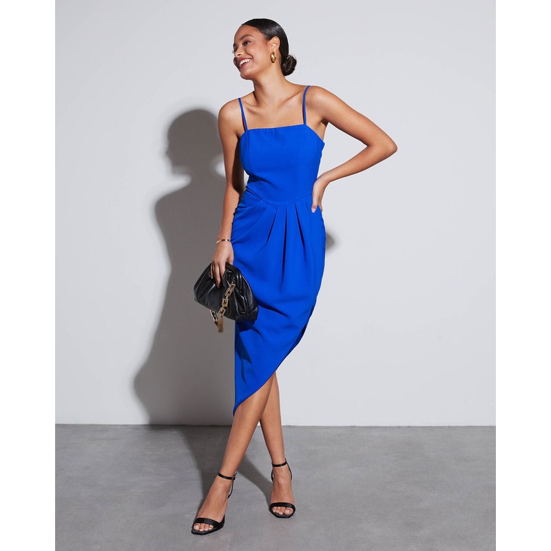 Cozart Asymmetrical Hem Midi Dress