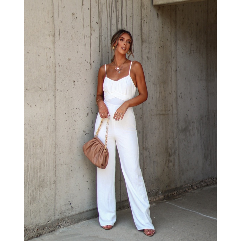 Crete Ruched Sleeveless Pocketed Jumpsuit