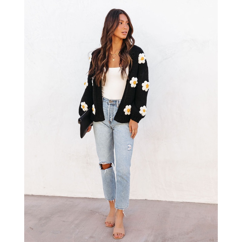 Fallen Daisy Oversized Knit Cardigan