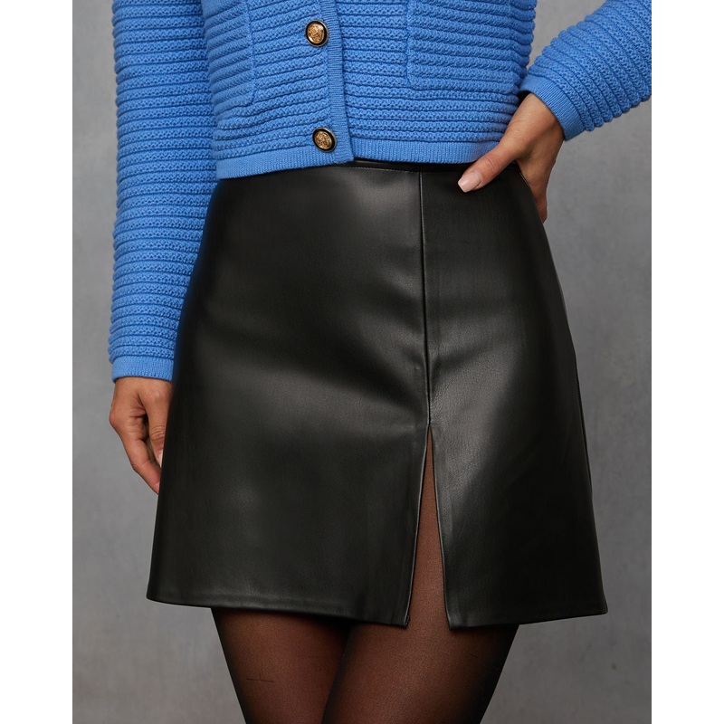 Holy Smokes Faux Leather Mini Skirt