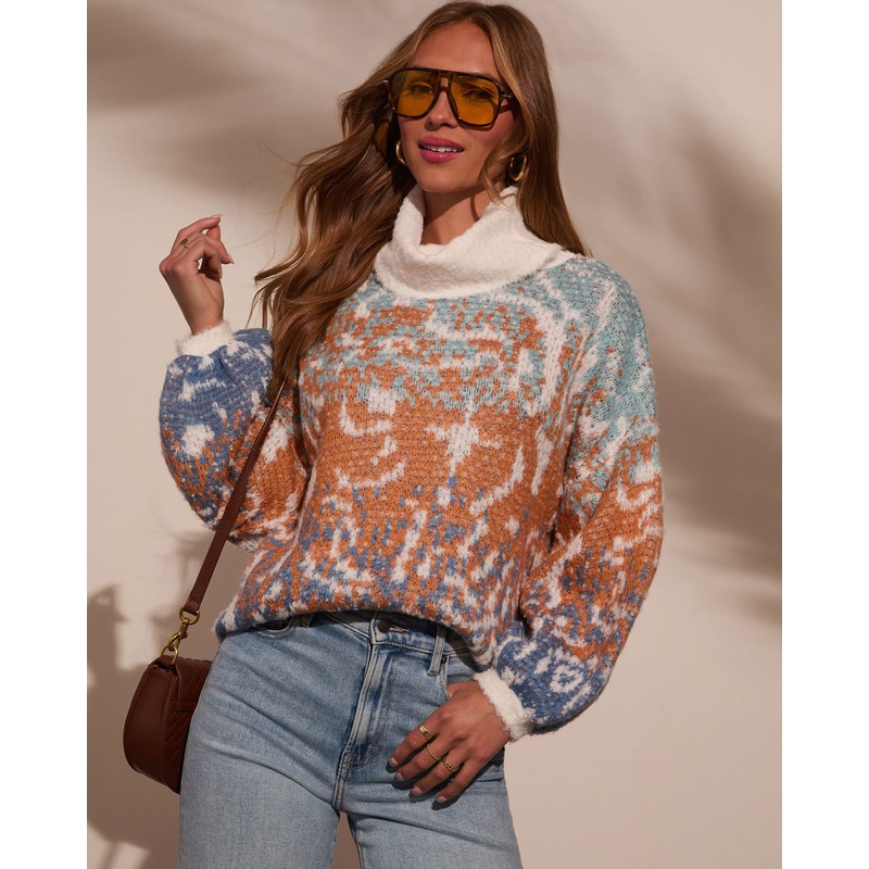 Kimi Printed Turtleneck Sweater