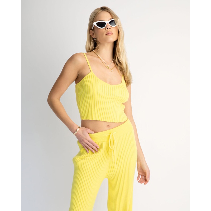 Laid Back Luxe Ribbed Tank|Yellow|XS|S|M|L