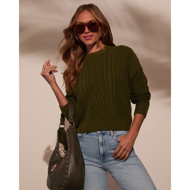 Messina Cable Knit Crewneck Sweater