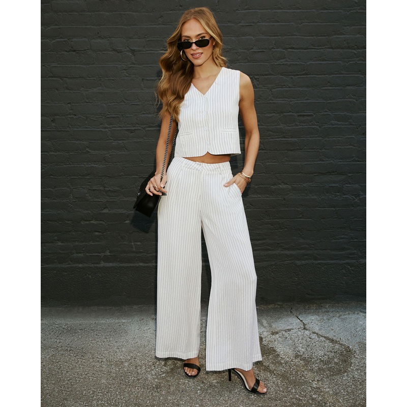 Minimal Must Wide Leg Pants|White/Black|XS|S|M|L|XL