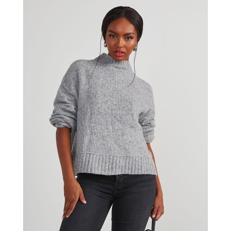 Same Energy Marled Mock Neck Sweater