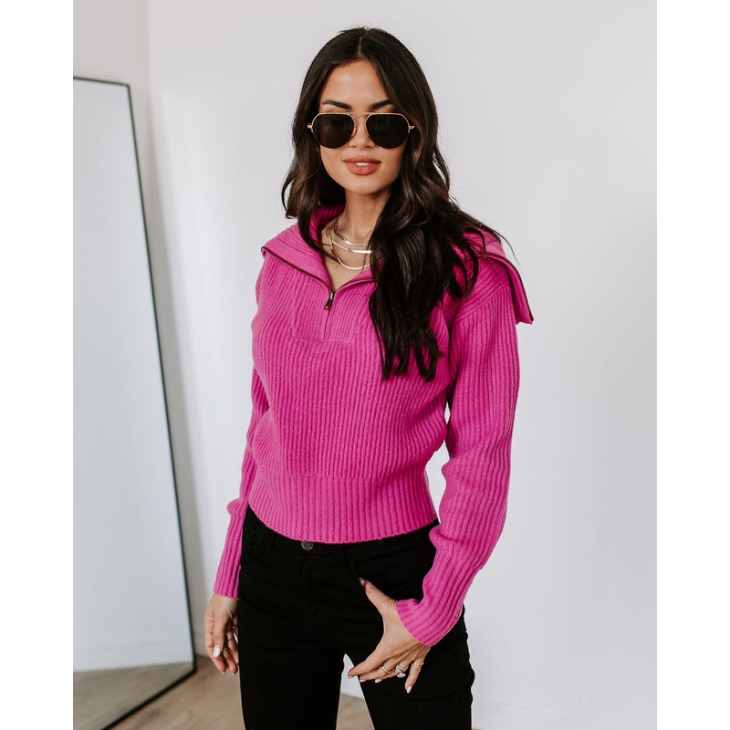 We Love It Half Zip Pullover Sweater