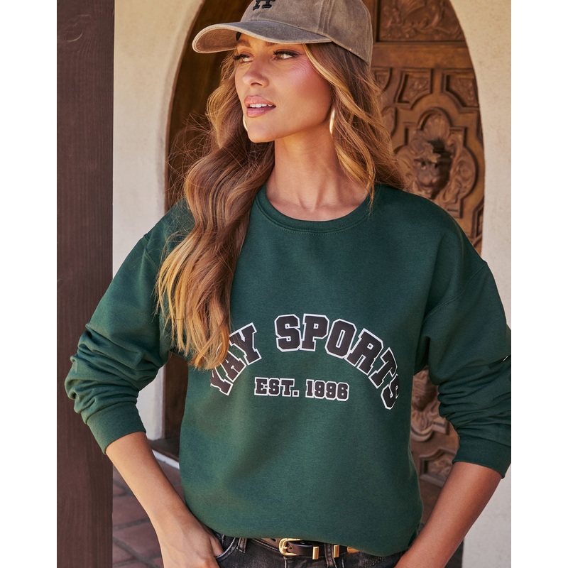Yay Sports Graphic Sweatshirt|Forest Green|XS|S|M|L|XL