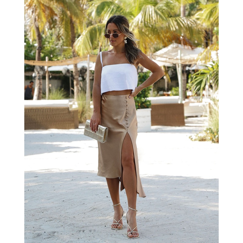 Always Opulent Satin Midi Skirt