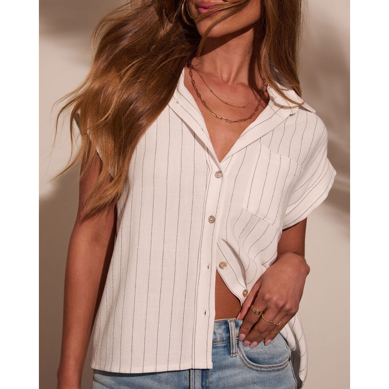 Demetria Linen Short Sleeve Top
