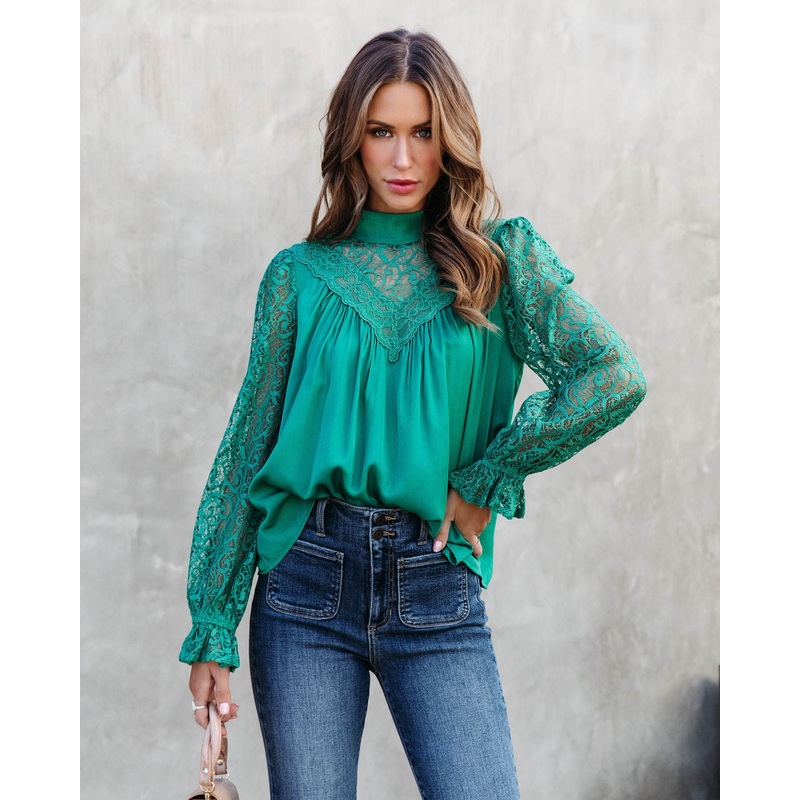 Down Memory Lane Lace Contrast Top
