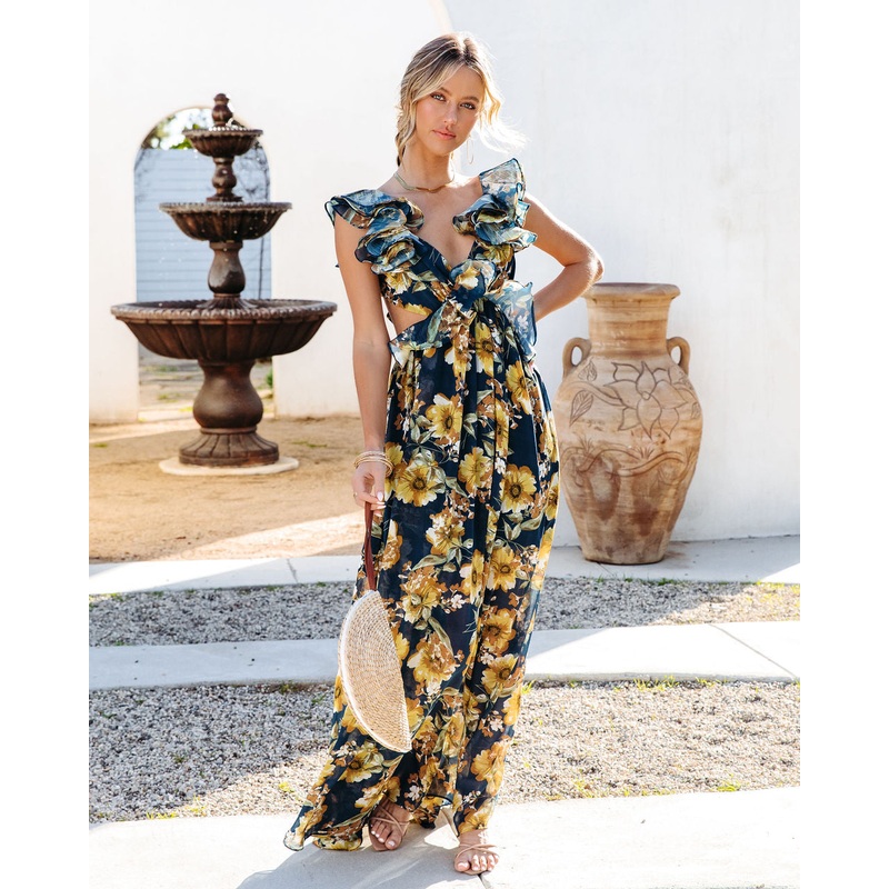 Encanto Floral Ruffle Maxi Dress