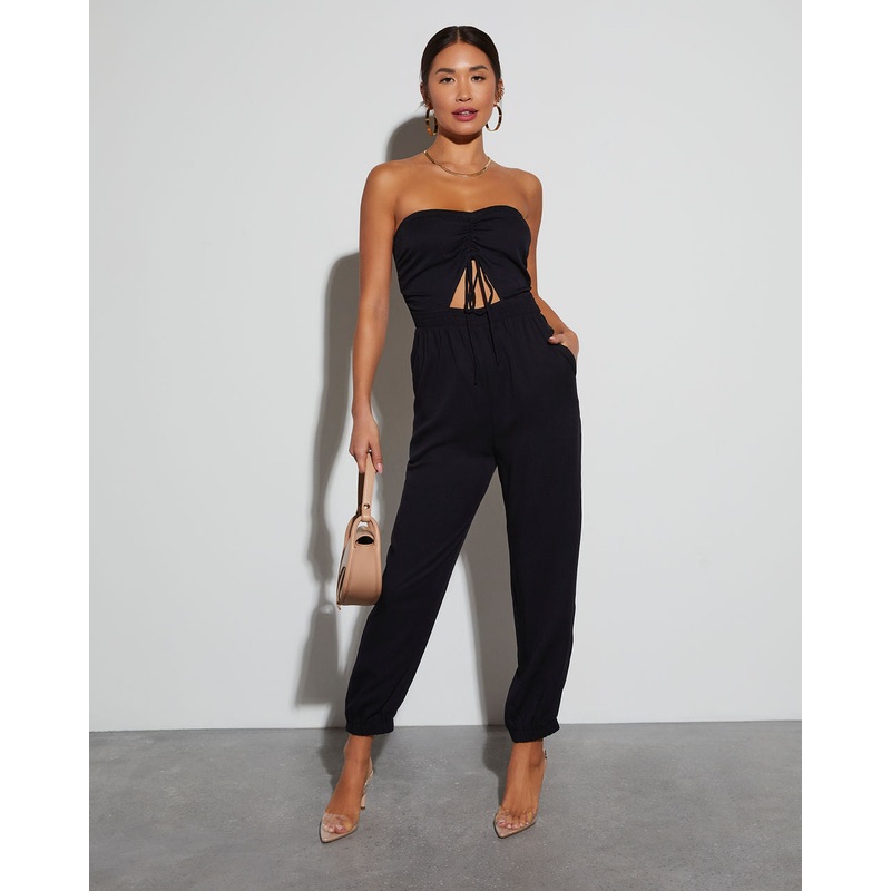 Francine Pocketed Strapless Cutout Jumpsuit