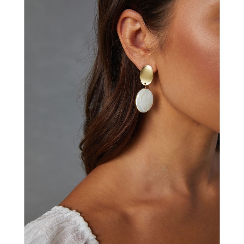 Gold And Pearl Drop Earrings|Pearl|O/S