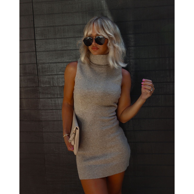 Hot Toddy Sleeveless Mock Neck Sweater Dress