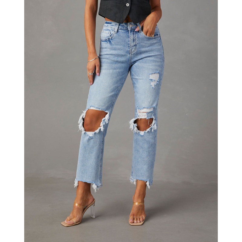 Jolee High Rise Distressed Cropped Jeans