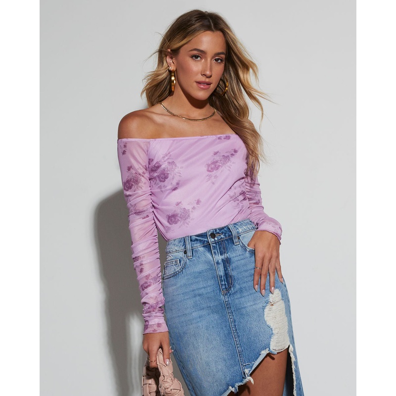 Lavender Bliss Off the Shoulder Top