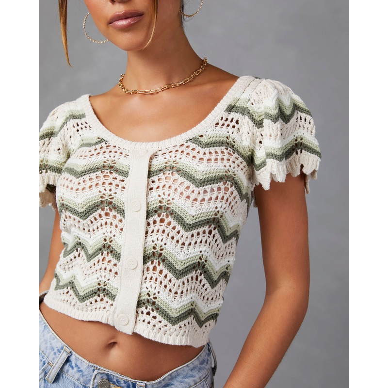 Maelis Knit Crop Cardigan|Olive|S|M|L