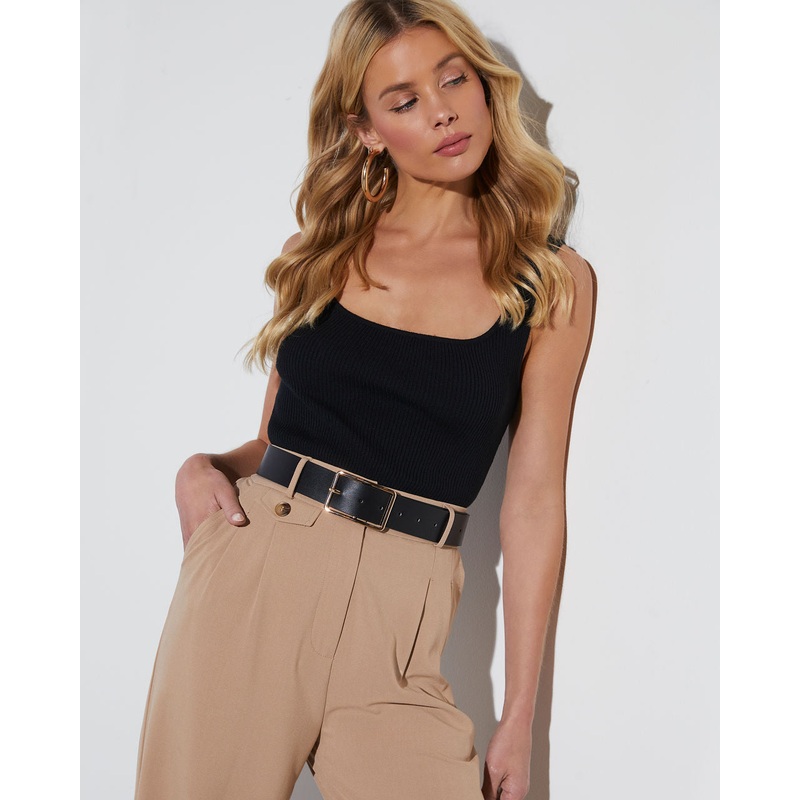 Main Moment Wide Square Buckle Belt