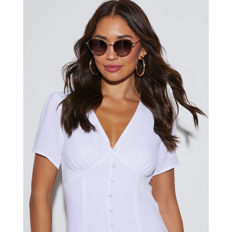 Milly Aviator Sunglasses With Trim