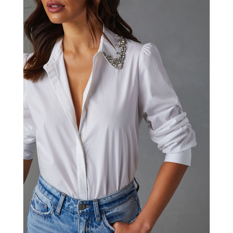 Naya Embellished Collared Button Down