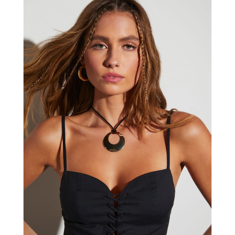 Neptune Medallion Necklace|Gold|O/S
