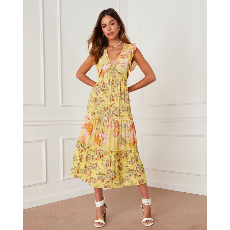Novalie Boho Tiered Maxi Dress
