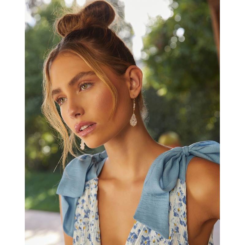 Nylah Dainty Beaded Drop Earrings