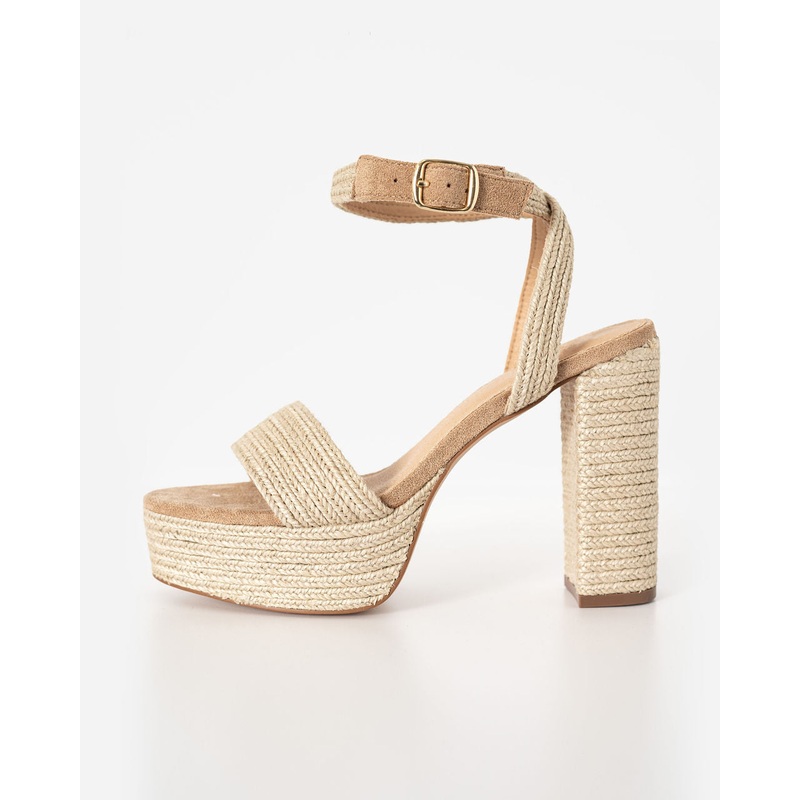 Willow Heeled Platform Sandal|Natural|6|7|7.5|8|8.5|9|10