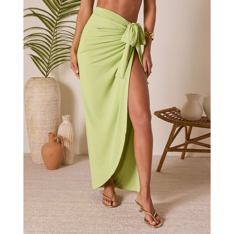 Bahamas Wrap Maxi Skirt|Lime|Black|Green|Mocha|Ocean Blue|Olive|Pink|Tangerine Flower|Berry|Tangerine|Taupe|XS|S|M|L|XL