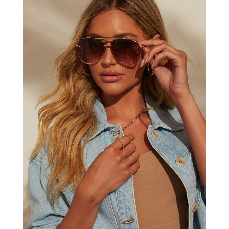 Berlin Ombre Oversized Aviator Sunglasses