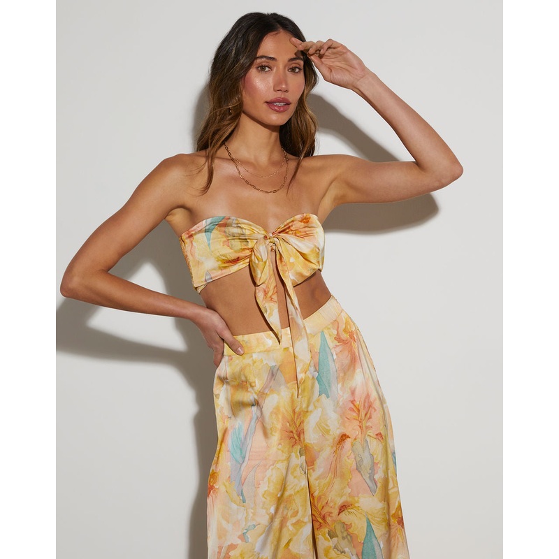 Calypso Tropical Wrap Crop Top