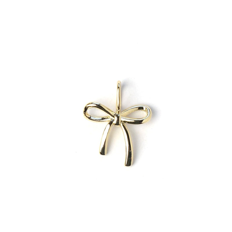 Elegant Bow 14k Plated Charm|Gold|O/S