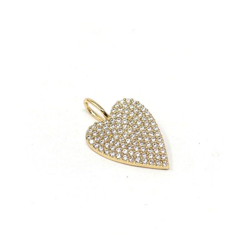 Embellished Heart 14k Plated Rhinestone Charm