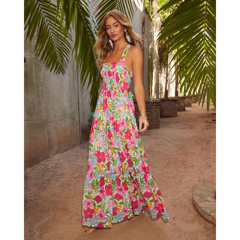 Emelia Floral Print Maxi Dress