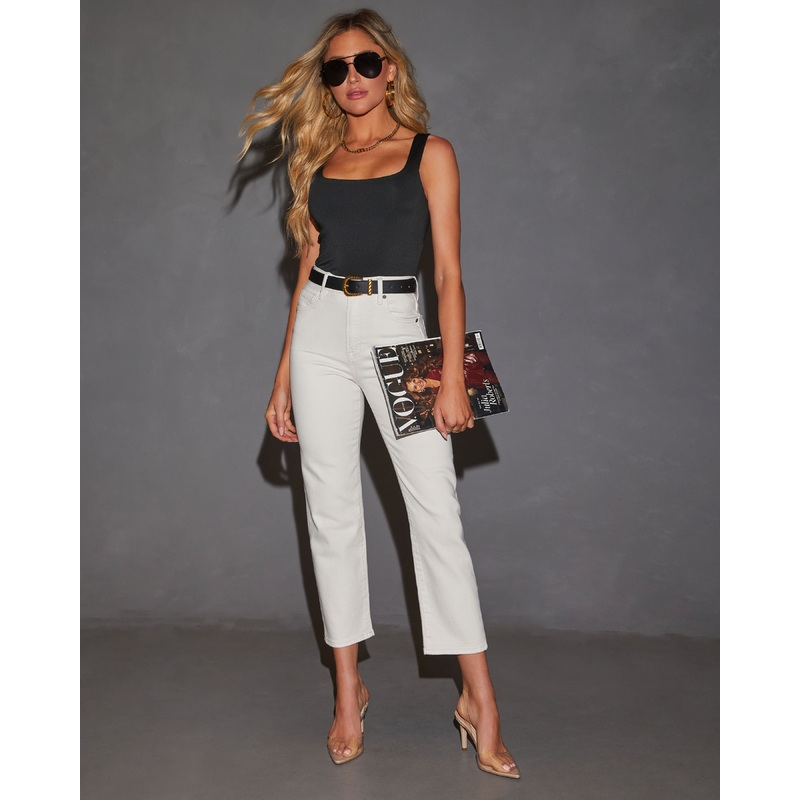 Erika Stretch Slim Straight High Rise Jean