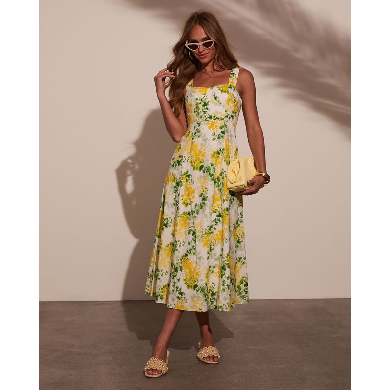 Florenza Printed A-Line Midi Dress