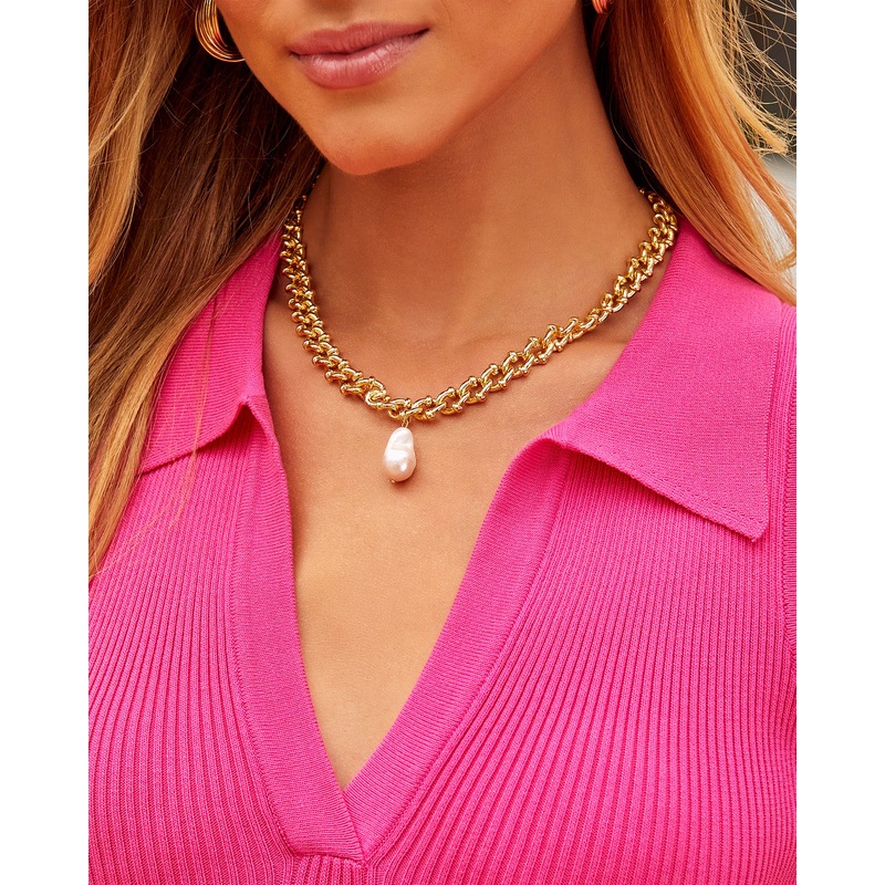 Pearl Pendant 18k Gold Plated Necklace