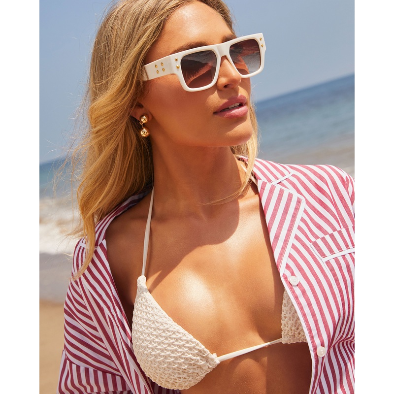 Perrine Square Sunglasses|White|O/S