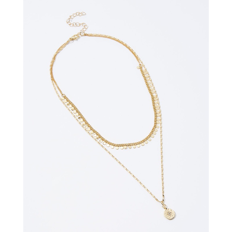 Samira Layered Charm Necklace|Gold|O/S