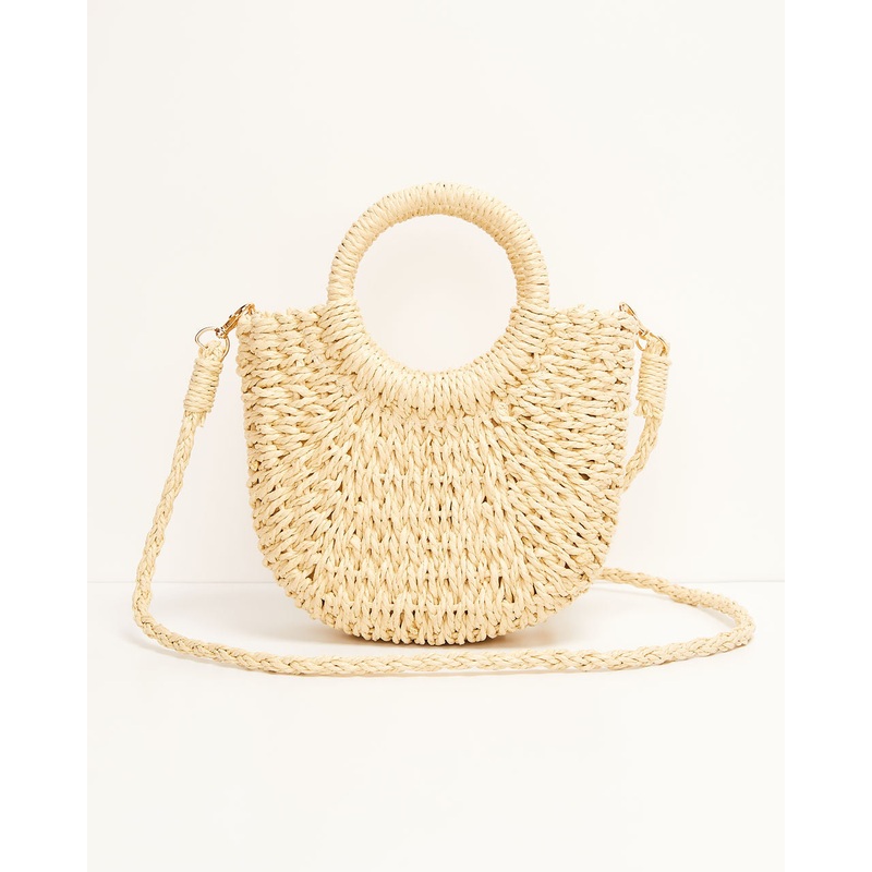 Valencia Small Rounded Straw Tote