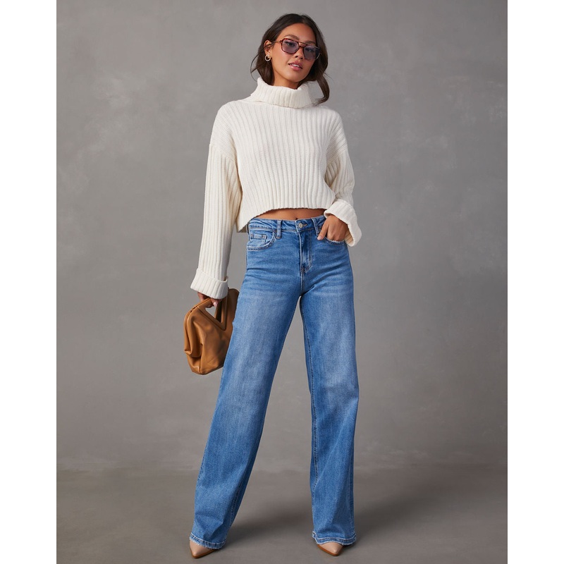 Charley High Rise Wide Leg Stretch Jeans