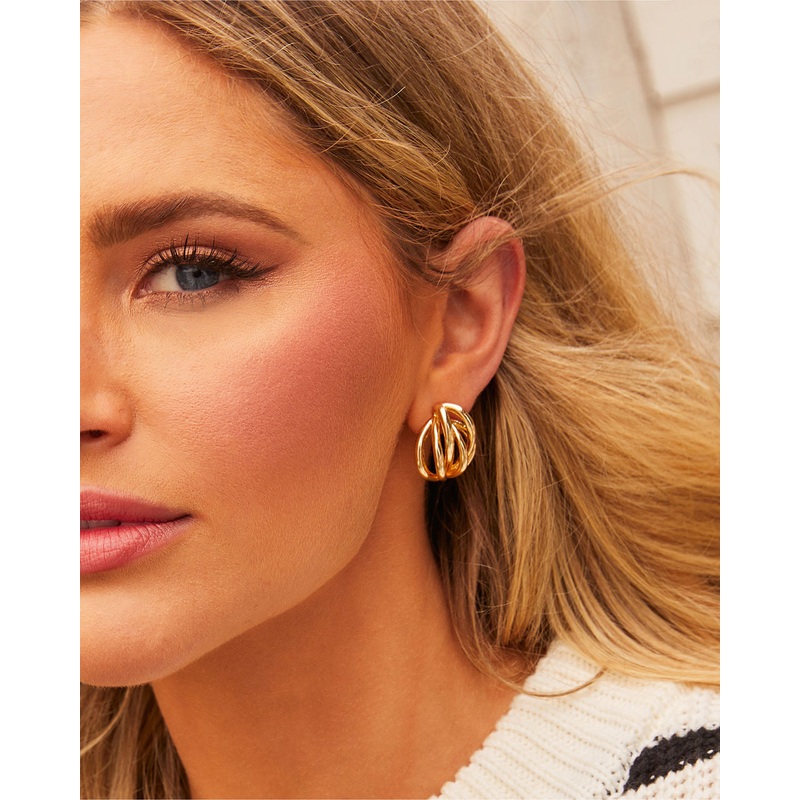 Eva Cluster Stud Earrings|Gold|O/S