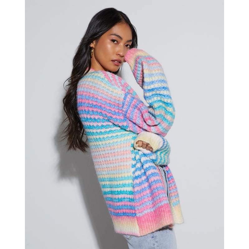 Gayle Knit Stripe Open Front Cardigan