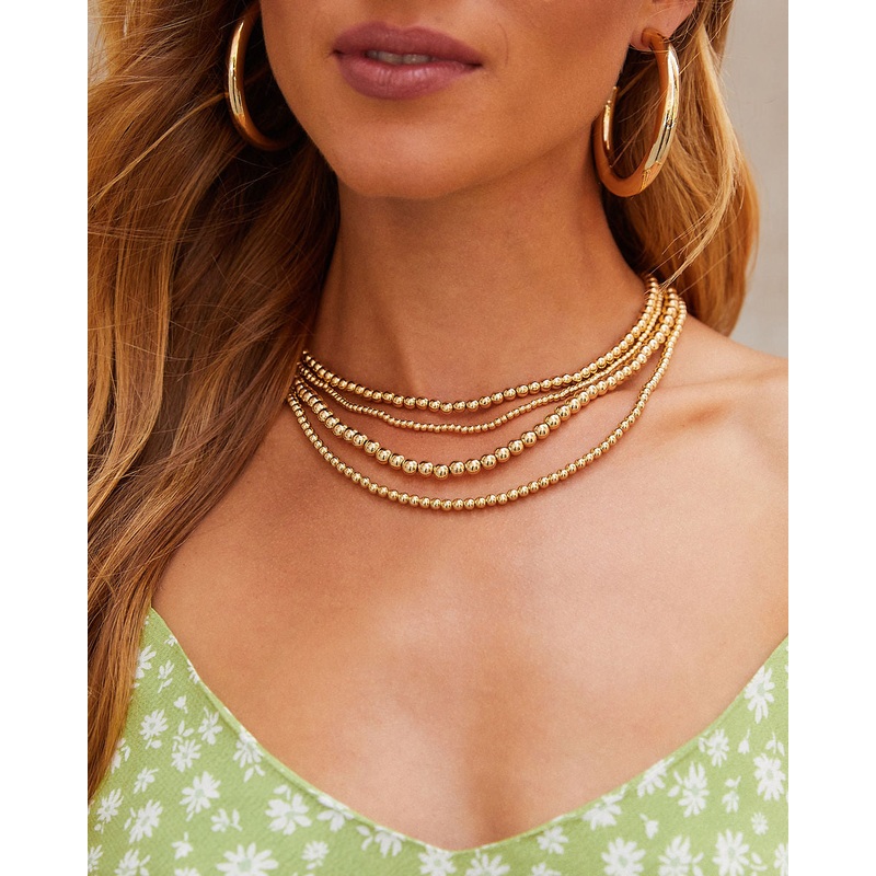 Golden Girl Layered Beaded Necklace