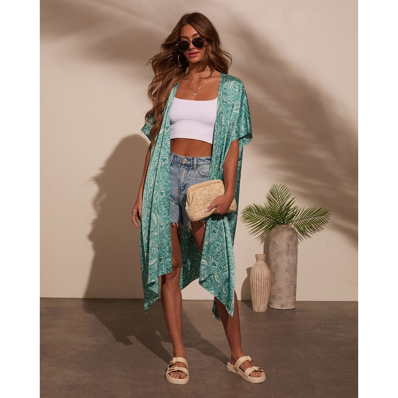 Juli Paisley Kimono|Teal|S/M|M/L